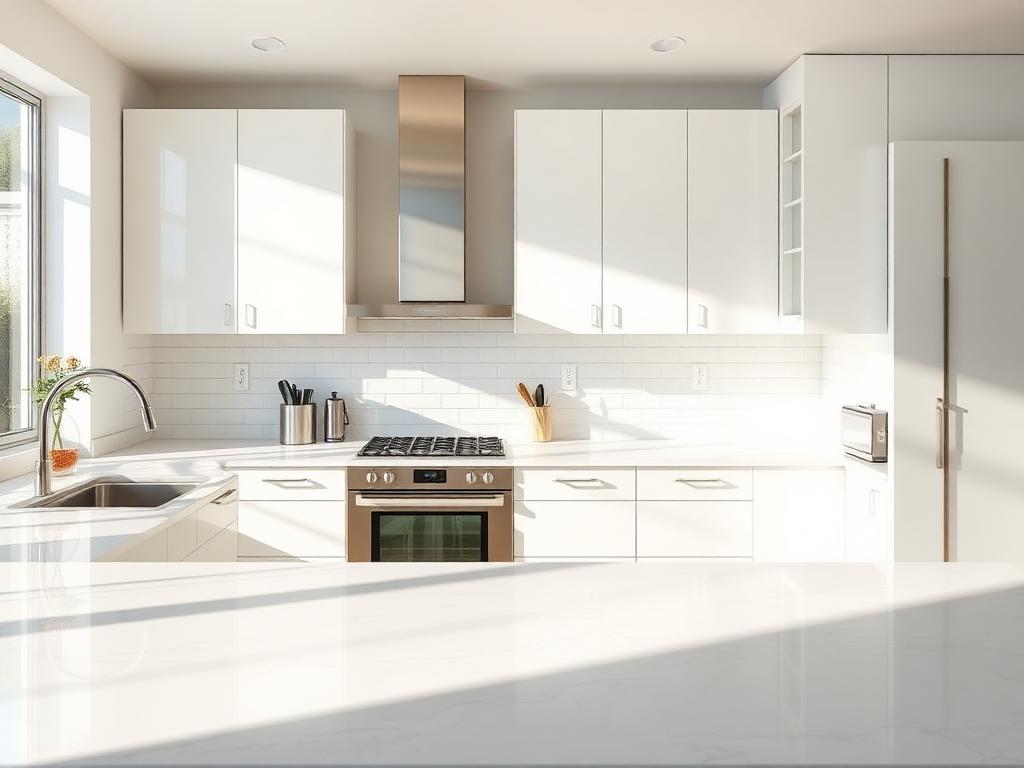 Sparkling kitchen with polished countertops