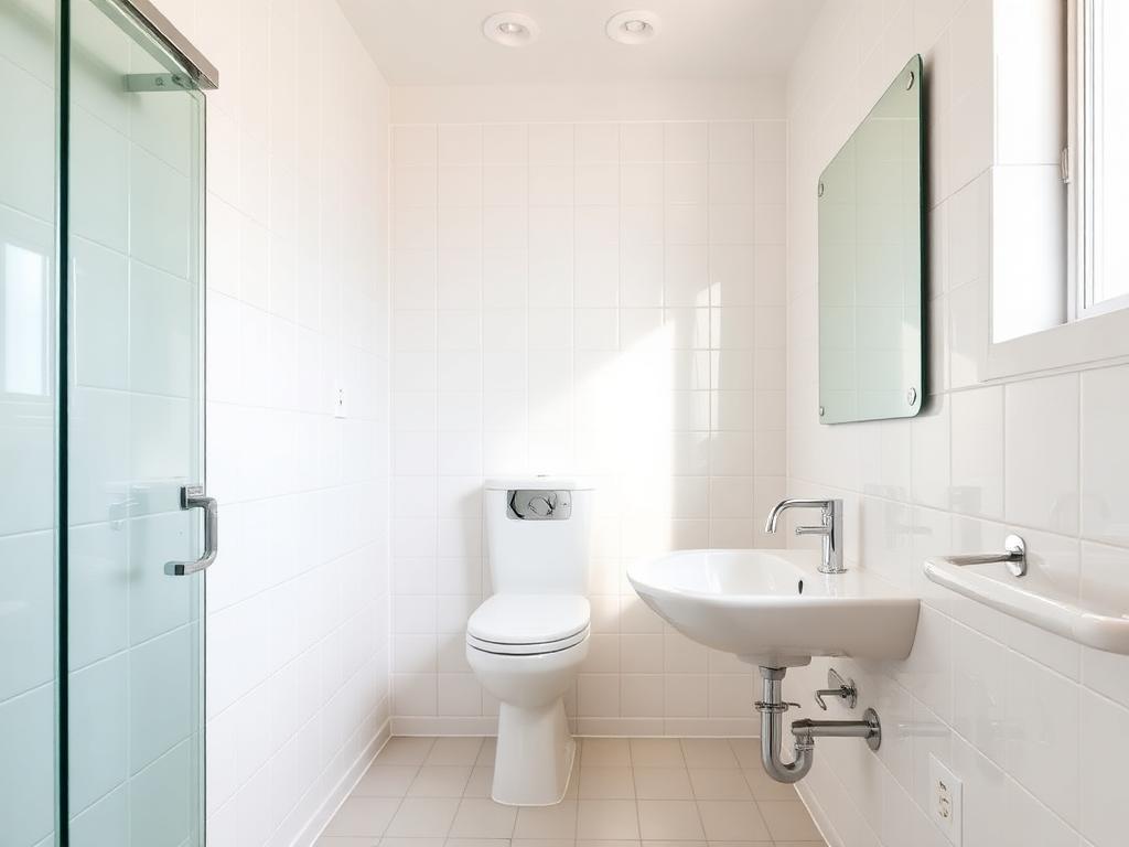 Pristine bathroom with gleaming fixtures